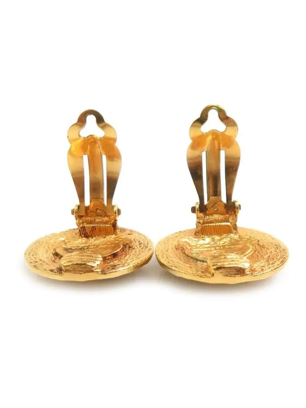 Auth Chanel Cc Logo Earrings Gold Metal #323729C30B